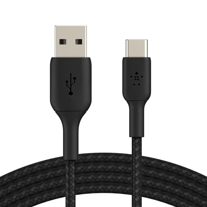 Braided USB-C to USB-A Cable, Black