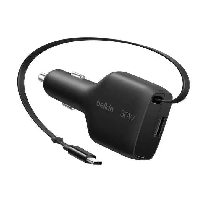 Retractable Car Charger, Black