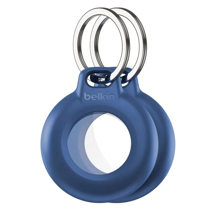 Waterproof Secure Holder with Key Ring for AirTag, Blue