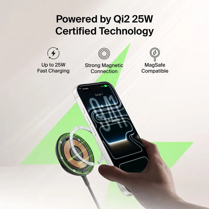 Magnetic Charger with Qi2 25W, Black