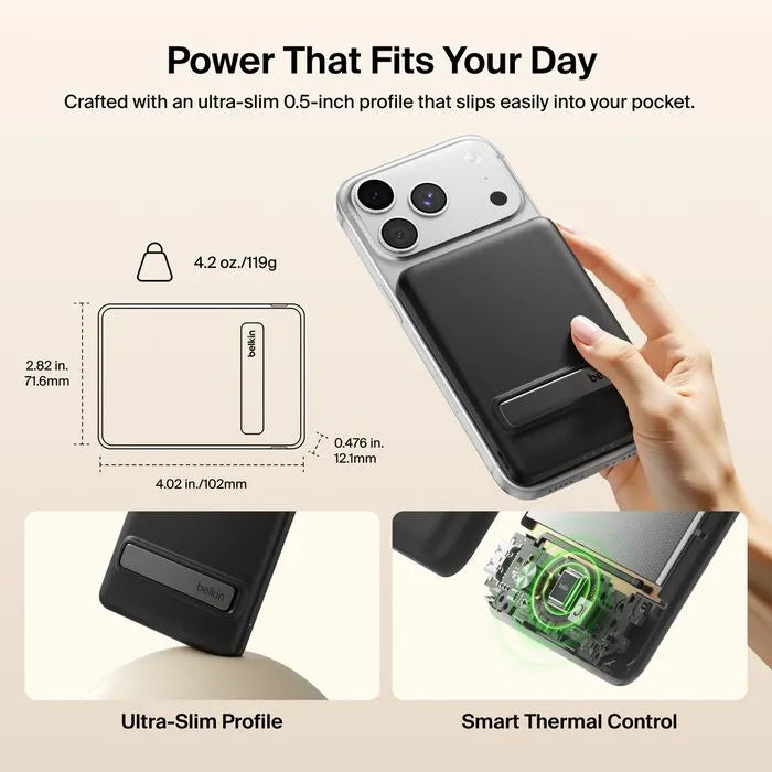 Slim Magnetic Power Bank, Black