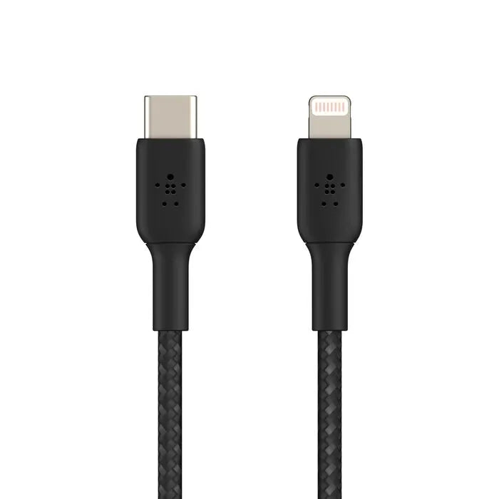 Braided USB-C to Lightning Cable, Black