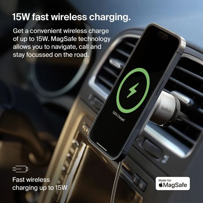 Wireless Car Charger with Official MagSafe Charging 15W