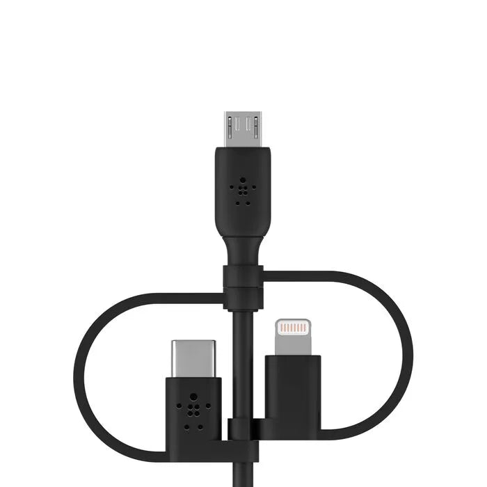 Universal Cable 15W (USB-A cable with USB-C, Micro-USB and Lightning connectors), Black