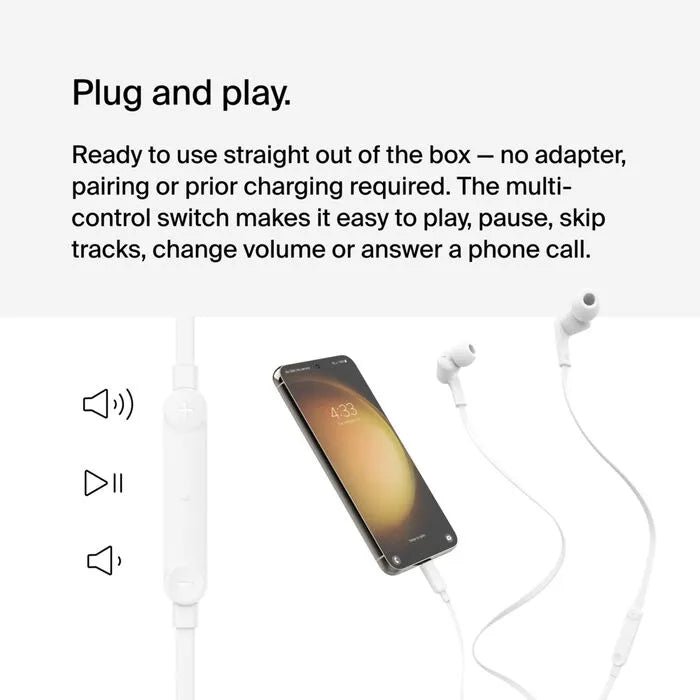 Wired Earbuds with USB-C Connector, White