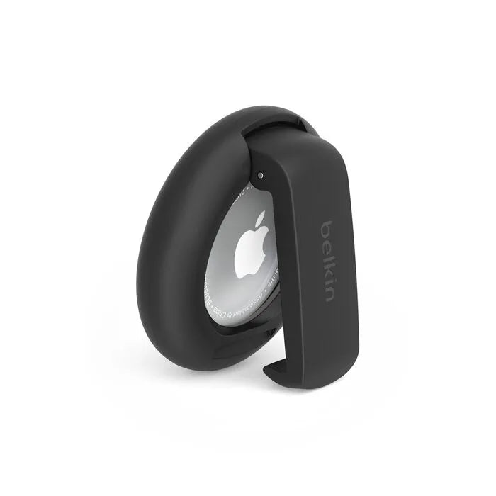 Secure Holder with Clip for AirTag, Black