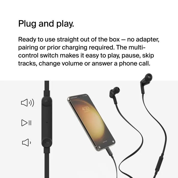 Wired Earbuds with USB-C Connector, Black