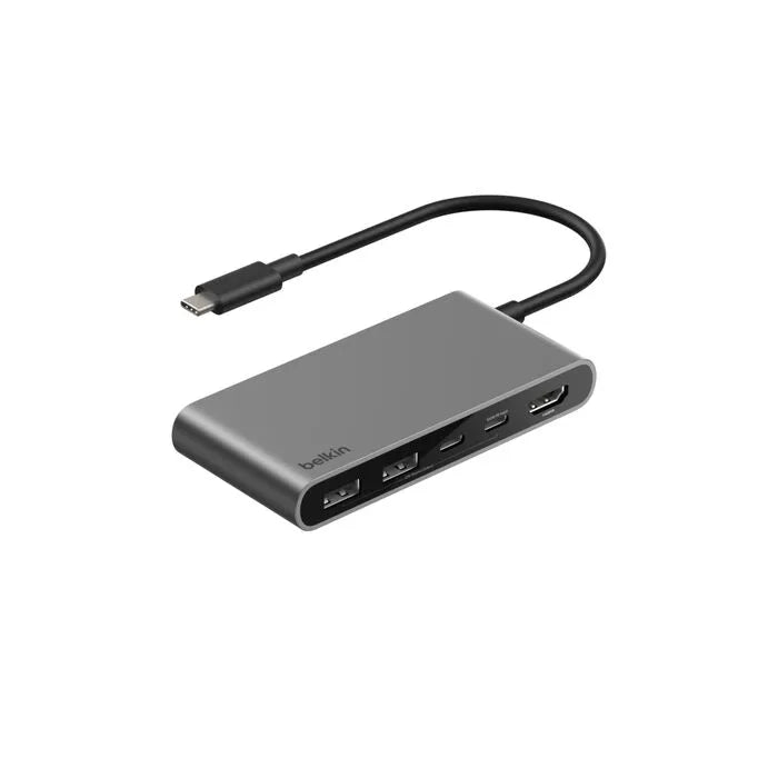 5-Port USB-C Hub with Dual USB-C Ports, Space Gray