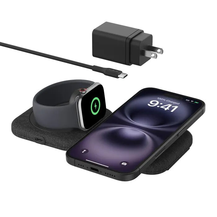 2-in-1 Magnetic Charging Travel Pad with Qi2 15W