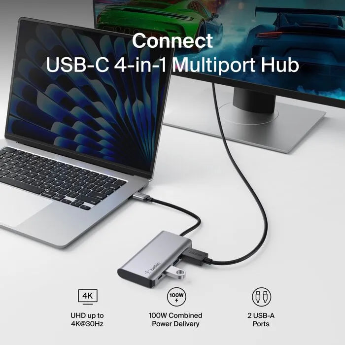USB-C 4-in-1 Multiport Adapter, Space Gray