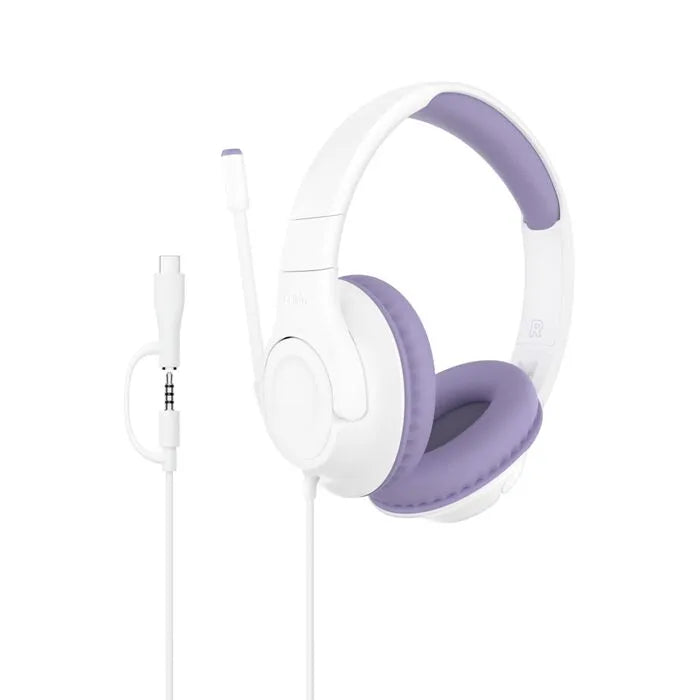 Wired Over-Ear Headset for Kids, Lavender