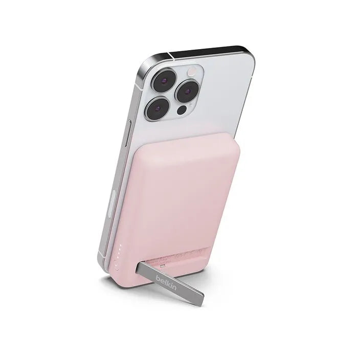 Magnetic Wireless Power Bank 5K + Stand, Pink