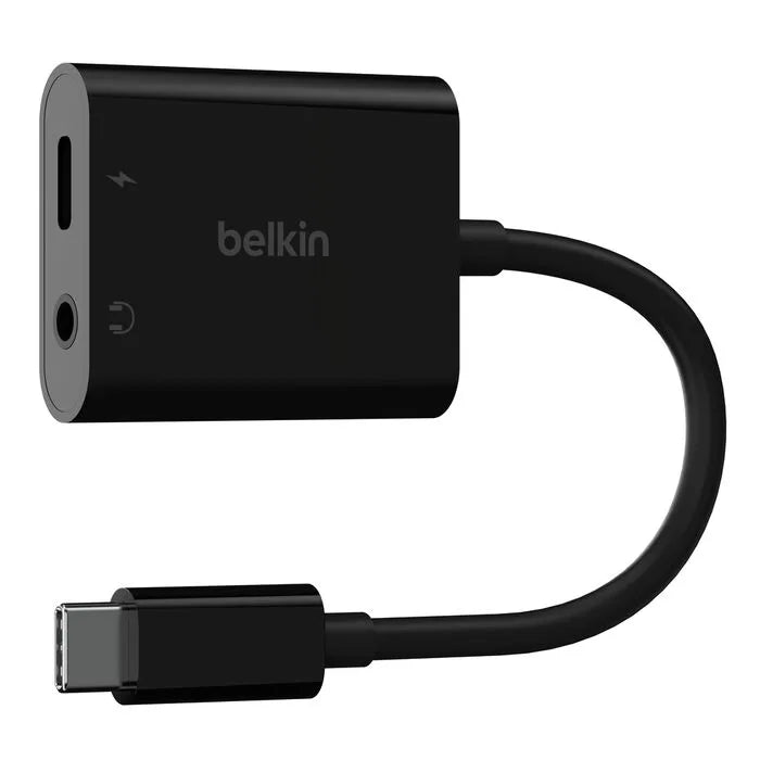 3.5mm Audio + USB-C Charge Adapter, Black