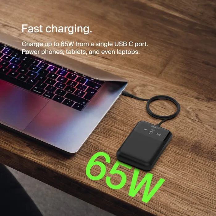 3-Port Laptop Power Bank 20K, Black