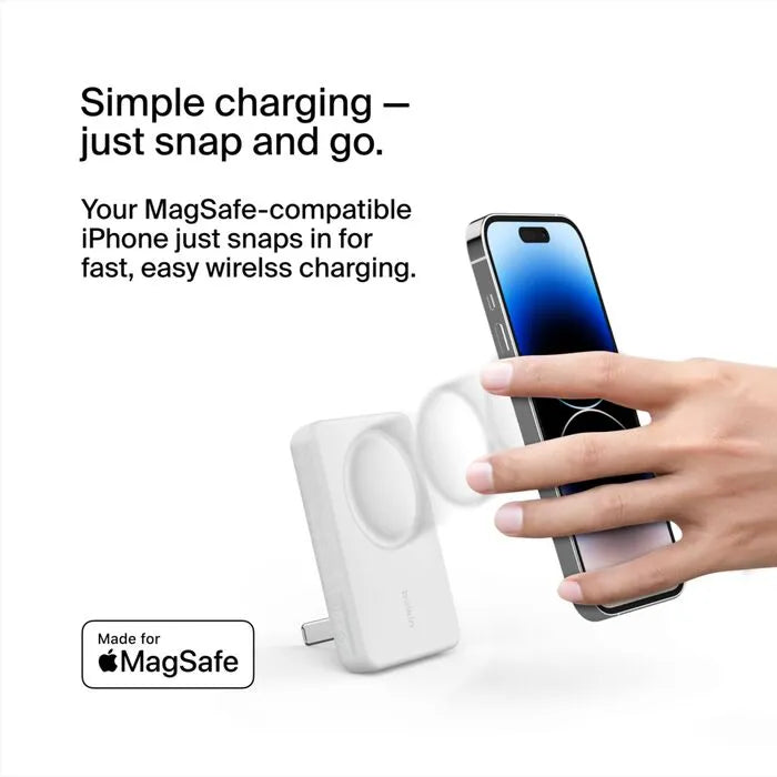 Magnetic Wireless Power Bank 5K + Stand, White