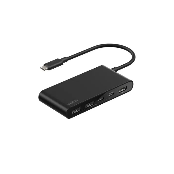 5-Port USB-C Hub with Dual USB-C Ports, Black